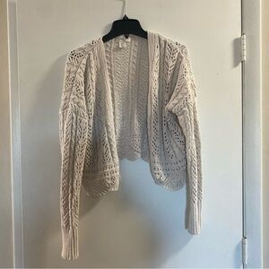 Jessica Simpson Ivory Open-Knit Cardigan